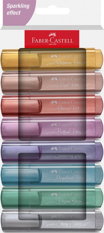 Faber-Castell tekstmarkers - 8 stuks - metallic - FC-254678