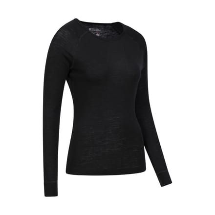 Mountain Warehouse Dames/Dames Merino Wol Ronde Hals Base Layer Top (Set van 2) (Zwart)