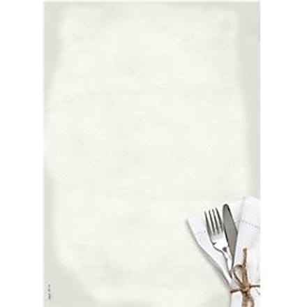 Briefpapier Sigel "Menukaart", A4, 90 g/m², opdruk van bestek en servetten, 50 vellen