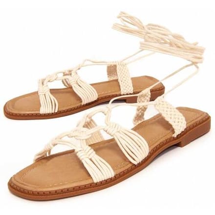 Montevita platte sandaal Cordeplan wit