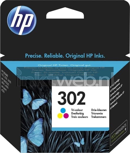 Inktcartridge hp f6u65ae 302 kleur