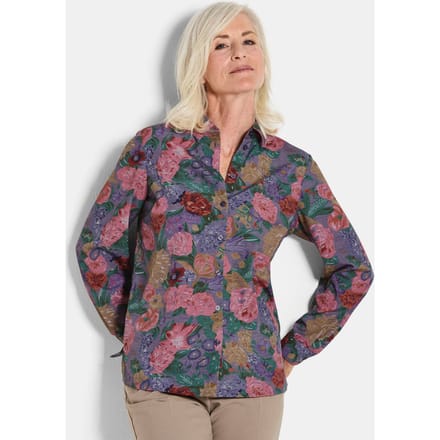 Gedessineerde blouse - sering / gedess. - Gr. 24 van Goldner Fashion