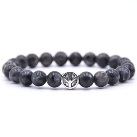 Mala Armband Van Natuursteen - Labradoriet Steen – Peace Symbool – 19 cm - Rhylane