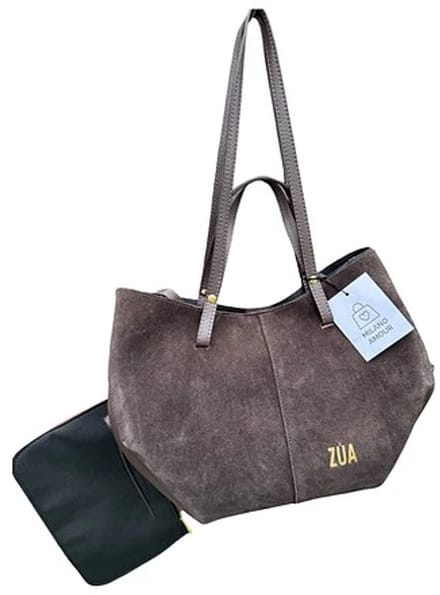 Handtas Zúa koffiekleur suéde