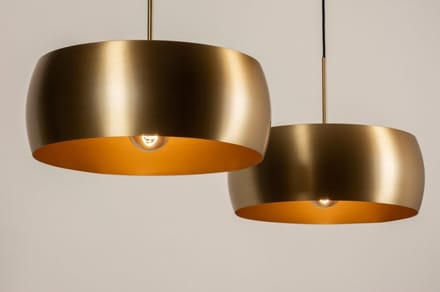 Lumidora Hanglamp 74647 - ZWEEDS - 2 Lichts - E27 - Goud - Messing (kleur) - Metaal