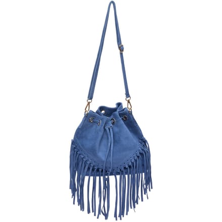 Roberta M Blauw Rundleer Tas