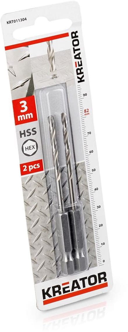 Kreator Metaalboor KRT011304 - Metaalboor hex Ø 3x82mm - 2 st.
