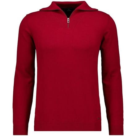 Ragman Trui Zip Collar Knitted Cotton Cashmere Rood / male
