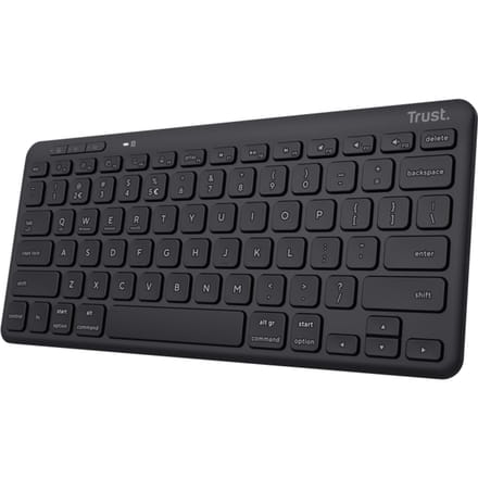 Trust Lyra - Draadloos Toetsenbord - Compact - Multi-connect - Oplaadbaar - QWERTY US - Zwart