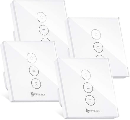 Set van 4 Slimme Gordijnschakelaars met Wifi voor Elektrische Rolluiken