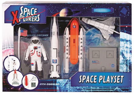 Space Xplorers ruimtevaart speelgoed Space Shuttle speelset 6-delig.