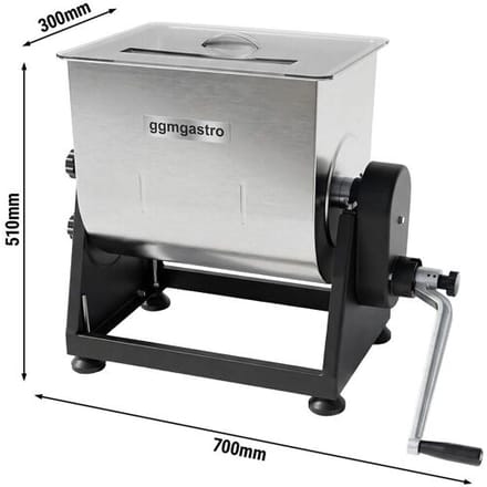 GGM Gastro Fleischmischer - 28 Liter - 25 kg - Manuell Zilver