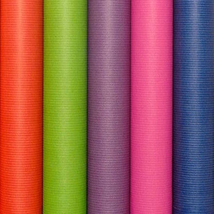 Benza cadeaupapier - Gekleurde kraft inpakpapier - 200 x 70 cm - 6 rollen