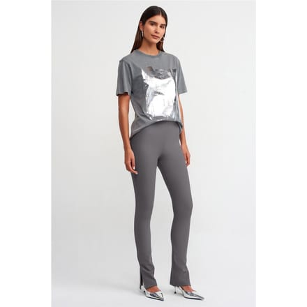 Hoge taille flare leggings met uitsnijding