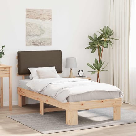 vidaXL - Bedframe - met - Gevoerde - Hoofdbord - Taupe - 80 - x - 200 - cm