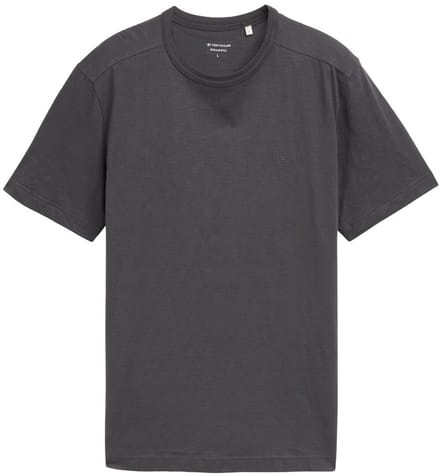 Tom Tailor - Basic T-shirt van katoen - Maat M - Tarmac Grey