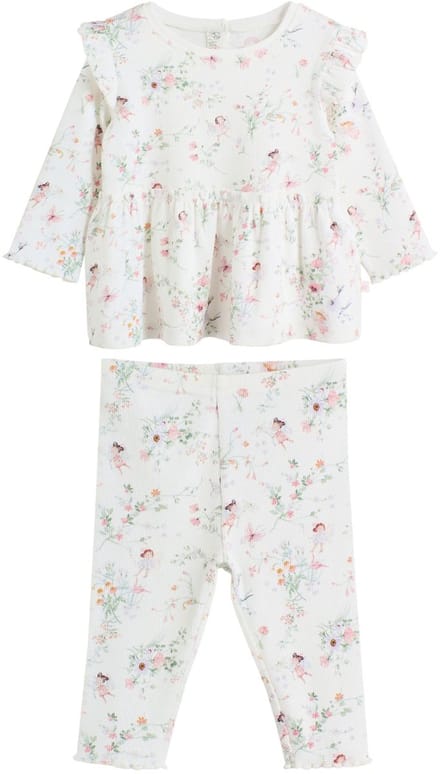 Next - Meisjes - Setje met peplumtopje en legging voor baby’s - Wit