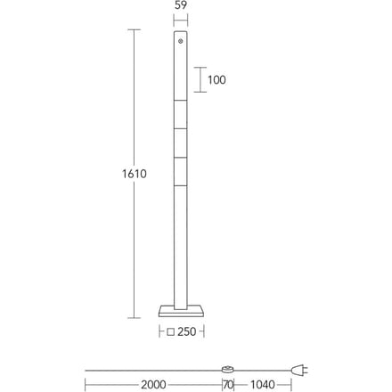 HerzBlut LED vloerlamp Lana del bronco, hout, dimbaar