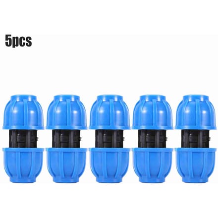 Raccord de tuyau d'eau droit en plastique PE de 20 mm à 20 mm, 5 pièces, adaptateur de connexion de tuyau blue