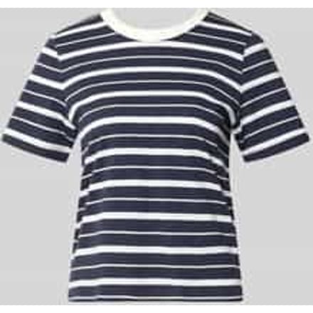 Streepjessy T-shirt met logo-applicatie dames s.Oliver