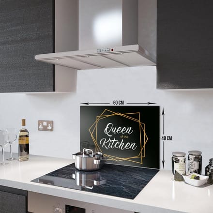 Queen of the Kitchen Tempered Glas Spatbescherming Voor Achter de Kookplaat 40cm x 60cm