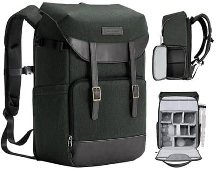 Camera Backpack voor Fotografen - Multifunctionele Rugzak met Laptop Compartment en Regenhoes