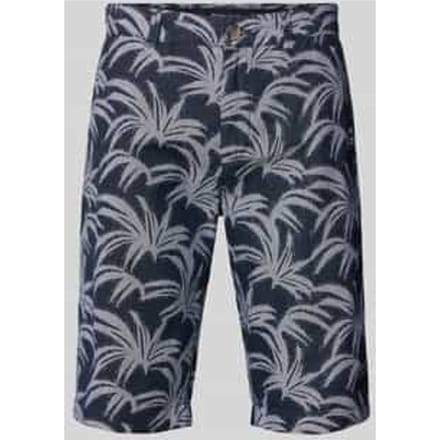 Korte regular fit chino met ceintuurlussen