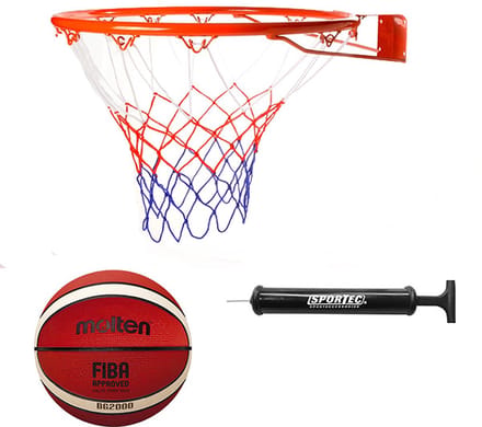 Basketbalring + Molten BG2000 FIBA basketbal + balpomp