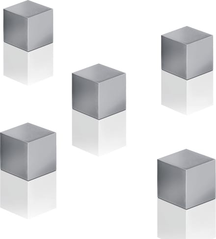 Sigel glasbord magneten - 11x11x11mm - C5 sterk - zilver - set 5 stuks - SI-BA728
