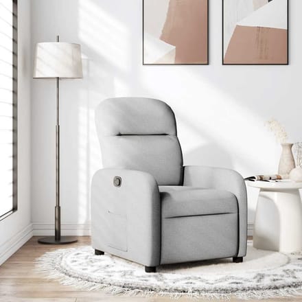 vidaXL - Fauteuil - verstelbaar - stof - wolk - grijs