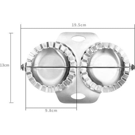 Roestvrijstalen Dumpling Klem Dubbelkoppige Handmatige Dumpling Vorm Dumpling Maker zilver