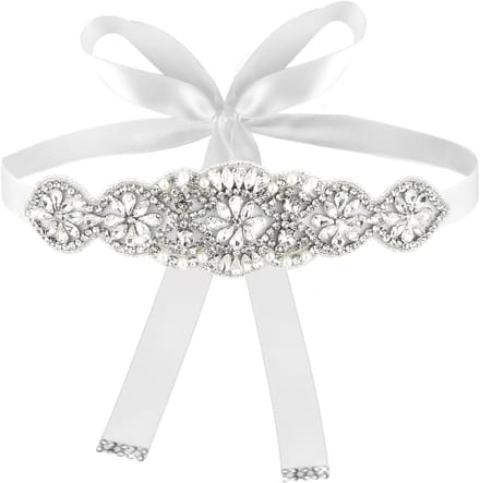 Dailygoods - Elegante Parels Bruidsband - Verstelbare Witte Tailleband voor Jurk