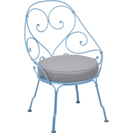 Fermob 1900 Fauteuil Cabriolet - E1 Maya blauw - flanelgrijs