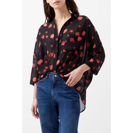 French Connection Ella Rose S/s Twist Front Top Marine Multi Größe: XS | Blusen Outlet | Damen | Rosa