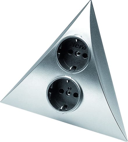Hera Luxor 2ST stopcontact rvs-look