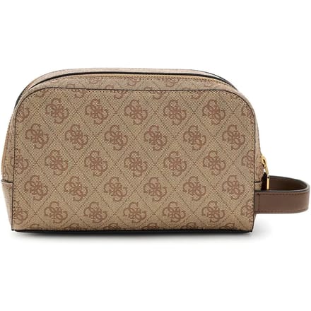 GUESS toilettas Milano Necessaire Beige Brown Lichtbruin