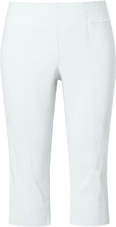 Ulla Popken - Dames - Bengaline capri zeer elastisch kreukvrij - Sneeuwwit - Maat 46