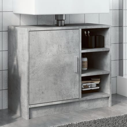 vidaXL - Wastafelkast - 63x29x55 - cm - bewerkt - hout - betongrijs