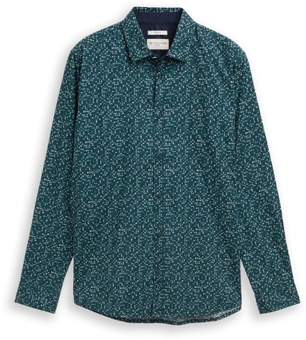 Tom Tailor - Getailleerd overhemd met patroon - Maat XL - meadow green abstract design