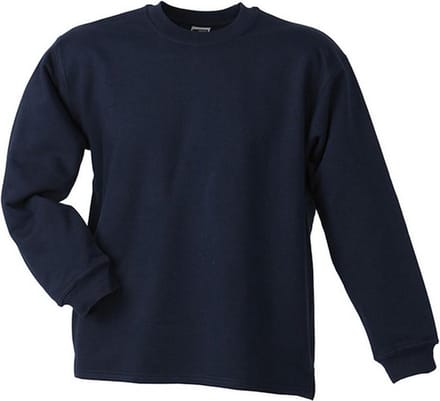 James and Nicholson Unisex Open Hem Sweatshirt (Marine)