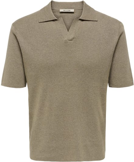 ONLY&SONS - ONSTRAVIS REG 12 SS MEL KNIT NOOS - Heren - Polo's