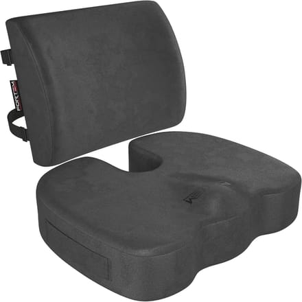 Zitkussen en Lendensteun voor Bureaustoel - Antislip Memory Foam voor Comfort en Ondersteuning