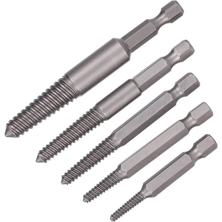 5 pièces Extracteur de vis cassées Queue hexagonale Dents fines Outil de retrait de boulons endommagés Kit Easy Out