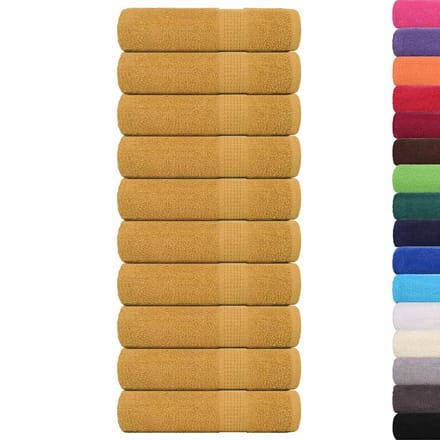 vidaXL - Douchehanddoeken - FROGN - 10 - st - 70x140 - cm - 360 - g/m² - goud