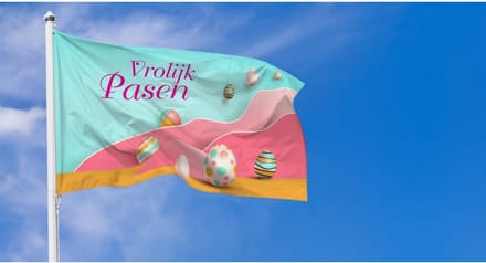 Vrolijk Pasen Vlag -2 100x150cm