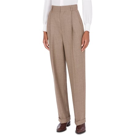 Moschino Peace Jacquard Wool Trousers Beige Taglia: 46 | Pantaloni da completo Outlet | Donna | Marrone