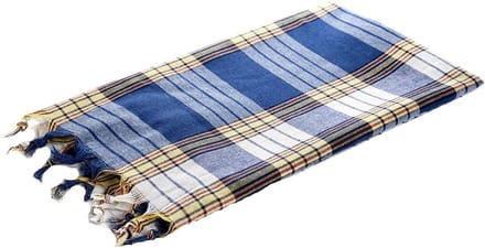 Hamamdoek Classic - absorberend en sneldrogend - 1 stuk - blauw geruit - 100% katoen - 80 x 170 cm