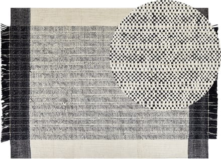 KETENLI - Modern vloerkleed - Gebroken wit - 160 x 230 cm - Wol