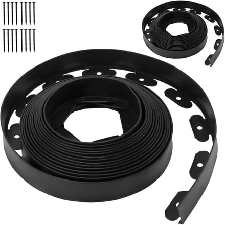 2 Pack Tuinrand, 5cm x 10m, Zwarte Flexibele Tuinborder voor Bloembedden, Gazons en Opritten