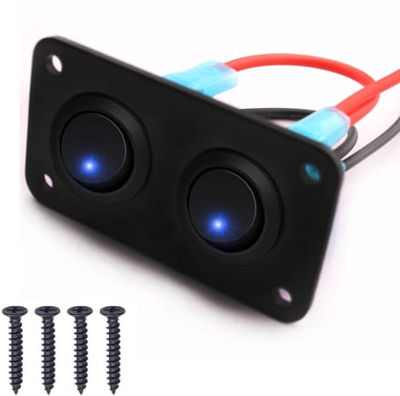Dailygoody - Toggle Switch Paneel met 2 Strips - Blauwe LED, 12-24V, SPST, Geschikt voor Auto, Caravan, Boot